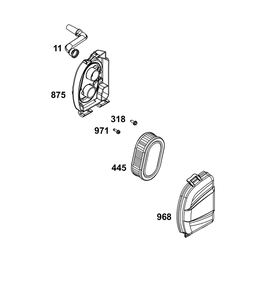 Air Cleaner Group Diagram and Parts List for 09P705-0258-H5 020000 - 09Z999 Briggs and Stratton Engine